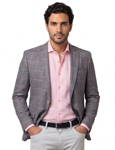 Carl Gross Carl Gross colbert grijs gestreept normale fit Blackline Modern Fit