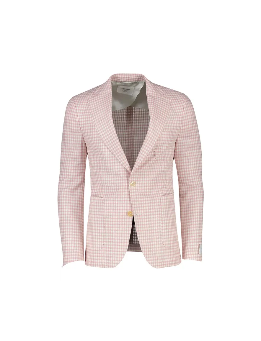 Carl Gross colbert roze wit geruit