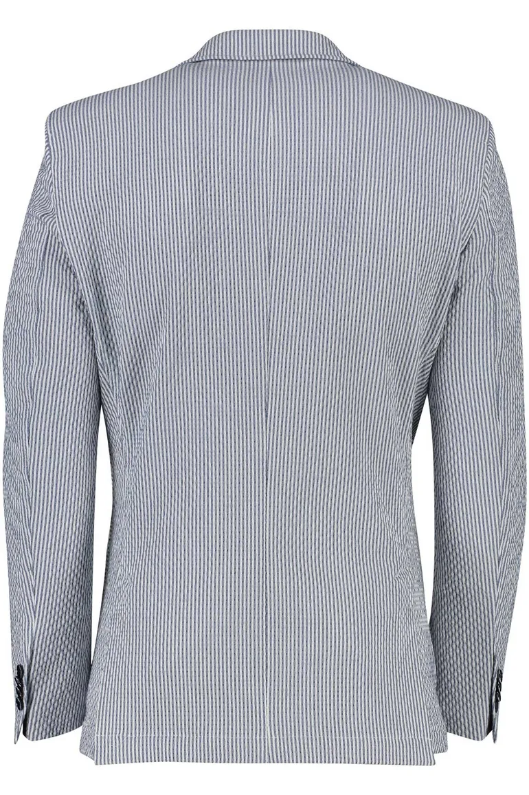 Carl Gross Taivo-S colbert gestreept blauw wit