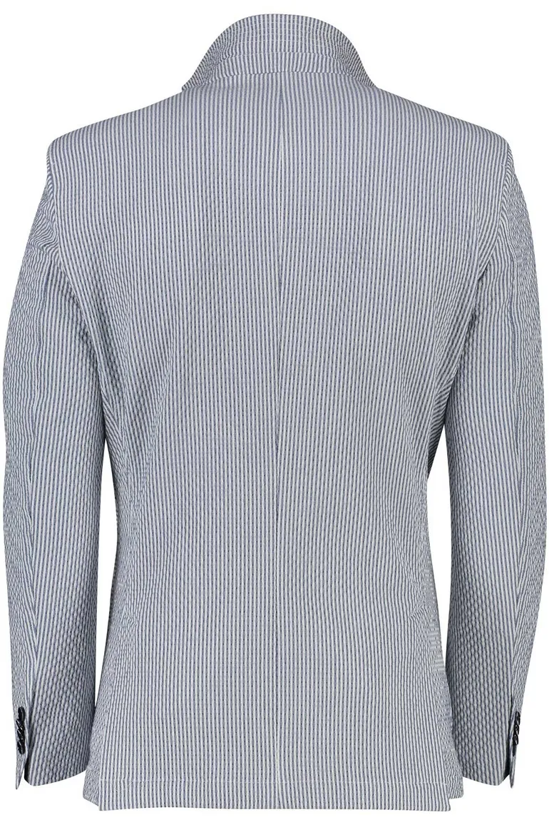 Carl Gross Taivo-S colbert gestreept blauw wit