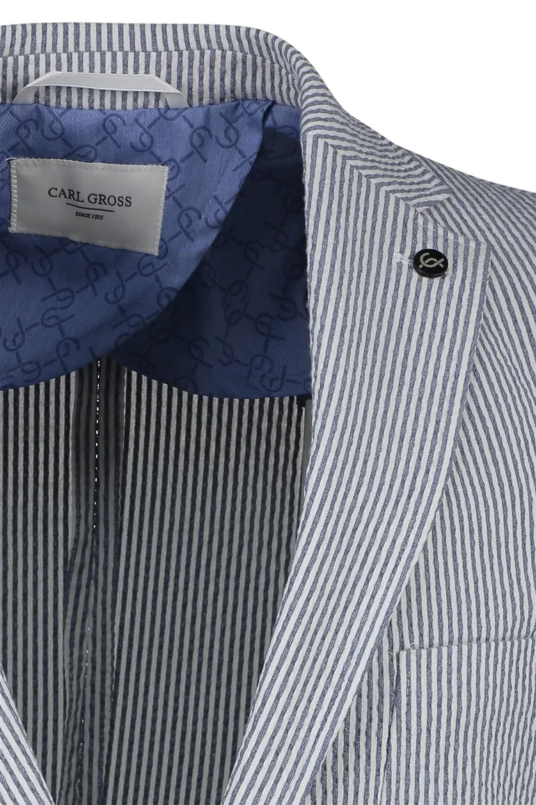 Carl Gross Taivo-S colbert gestreept blauw wit