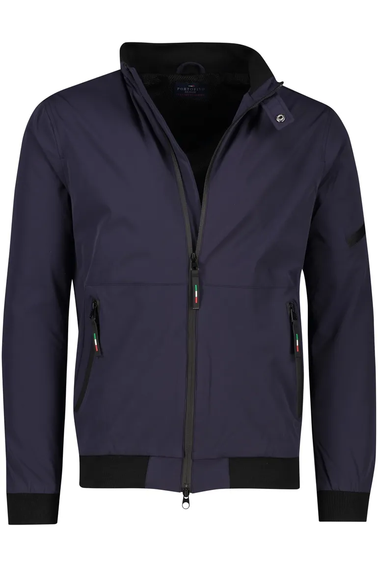 Portofino tussenjas Bergamo donkerblauw effen rits normale fit