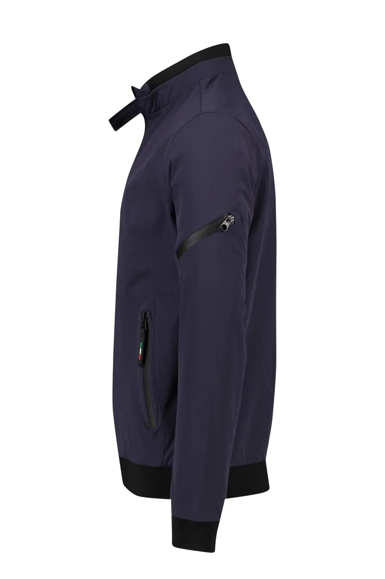 Portofino tussenjas Bergamo donkerblauw effen rits normale fit