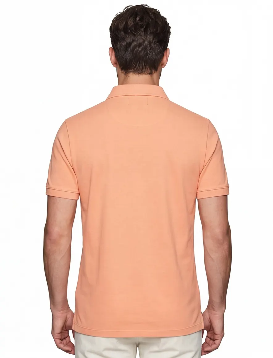 Portofino polo normale fit oranje effen katoen 3 knoops