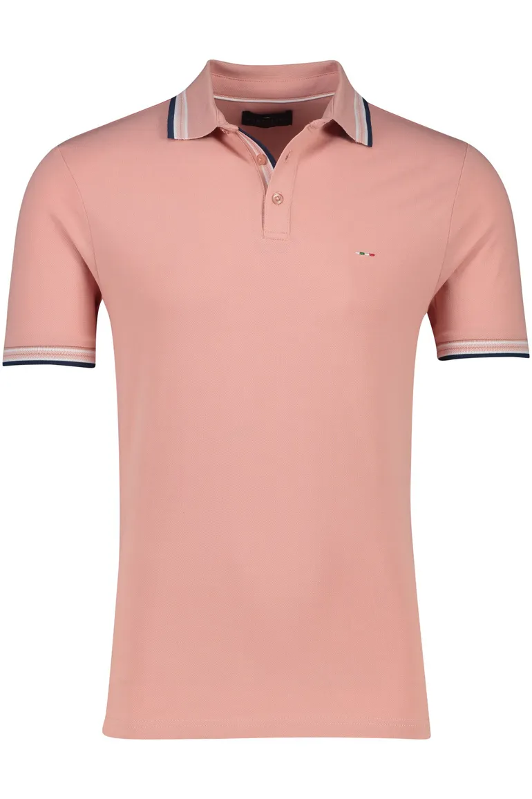 Portofino polo normale fit lichtroze effen katoen