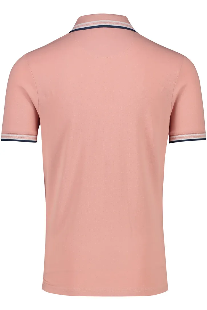 Portofino polo normale fit lichtroze effen katoen zwart roze details Imola