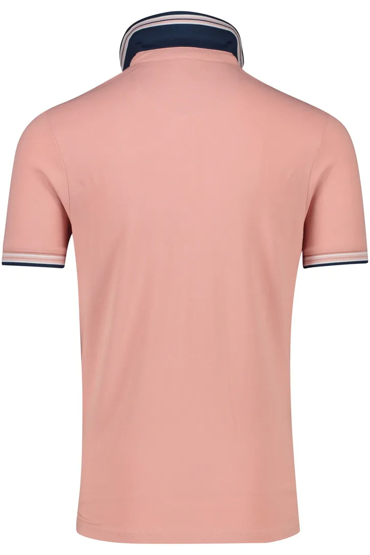 Portofino polo normale fit lichtroze effen katoen zwart roze details Imola