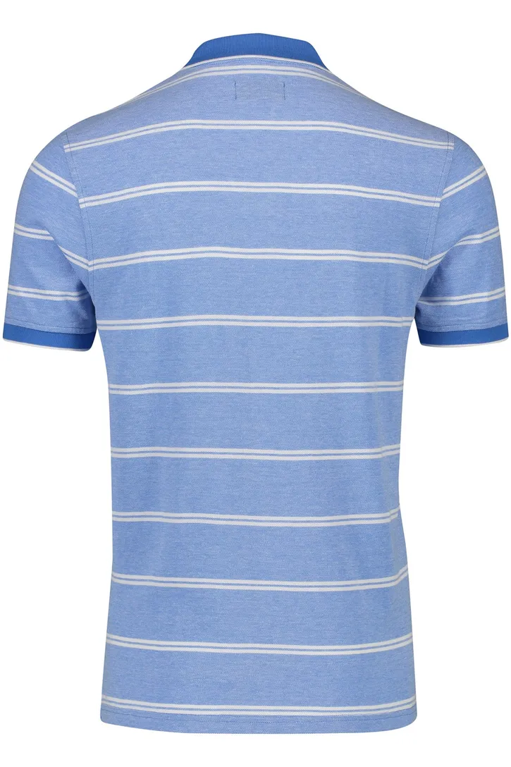 Portofino polo normale fit blauw gestreept katoen 3 knoops