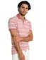 Portofino polo normale fit roze en wit gestreept katoen