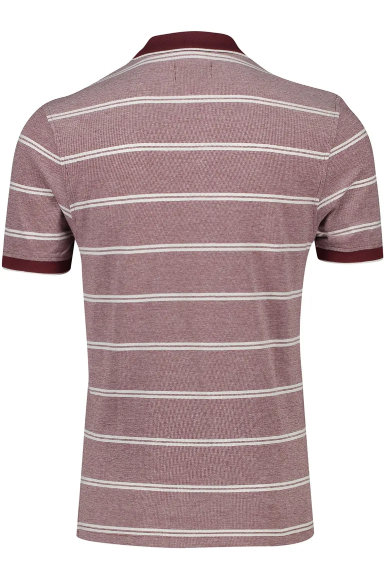 Portofino polo normale fit rood gestreept 3 knoops