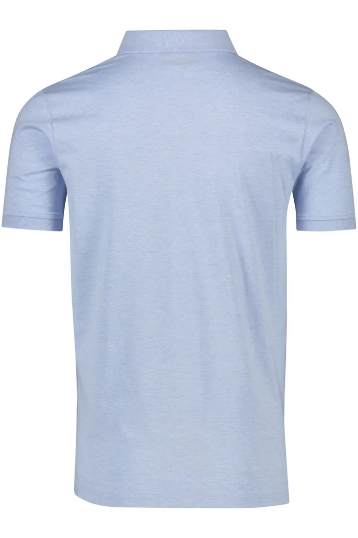 Portofino polo normale fit 2 knoops Milano lichtblauw effen katoen