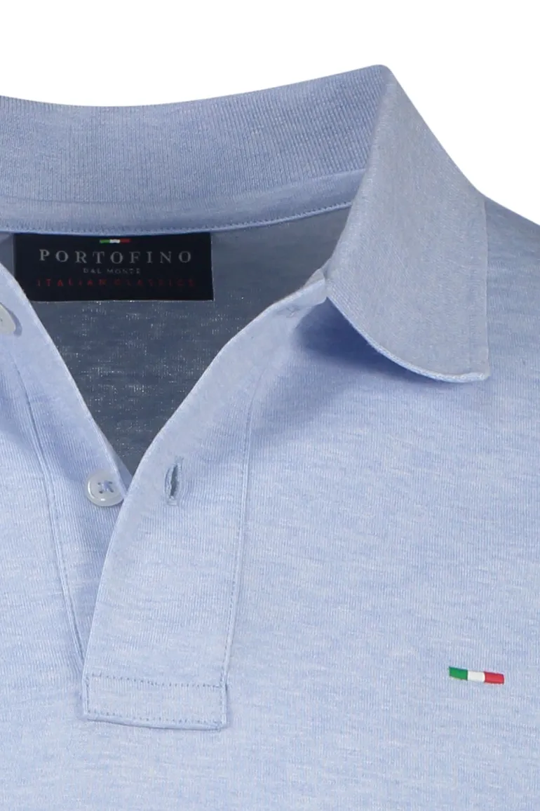 Portofino polo Milano normale fit lichtblauw effen 2 knoops katoen