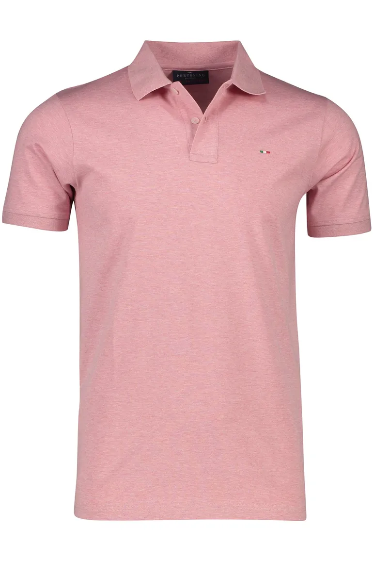 Roze portofino polo korte mouw normale fit effen katoen herenmode