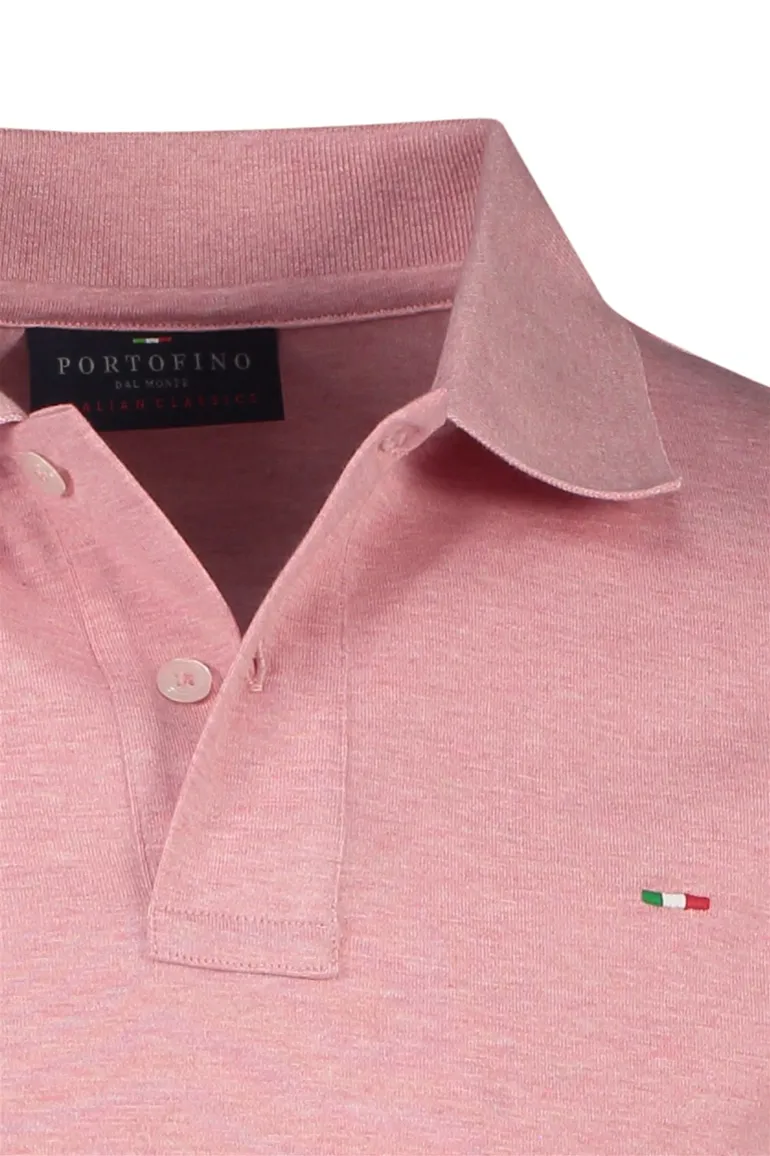 Roze portofino polo korte mouw normale fit effen katoen herenmode