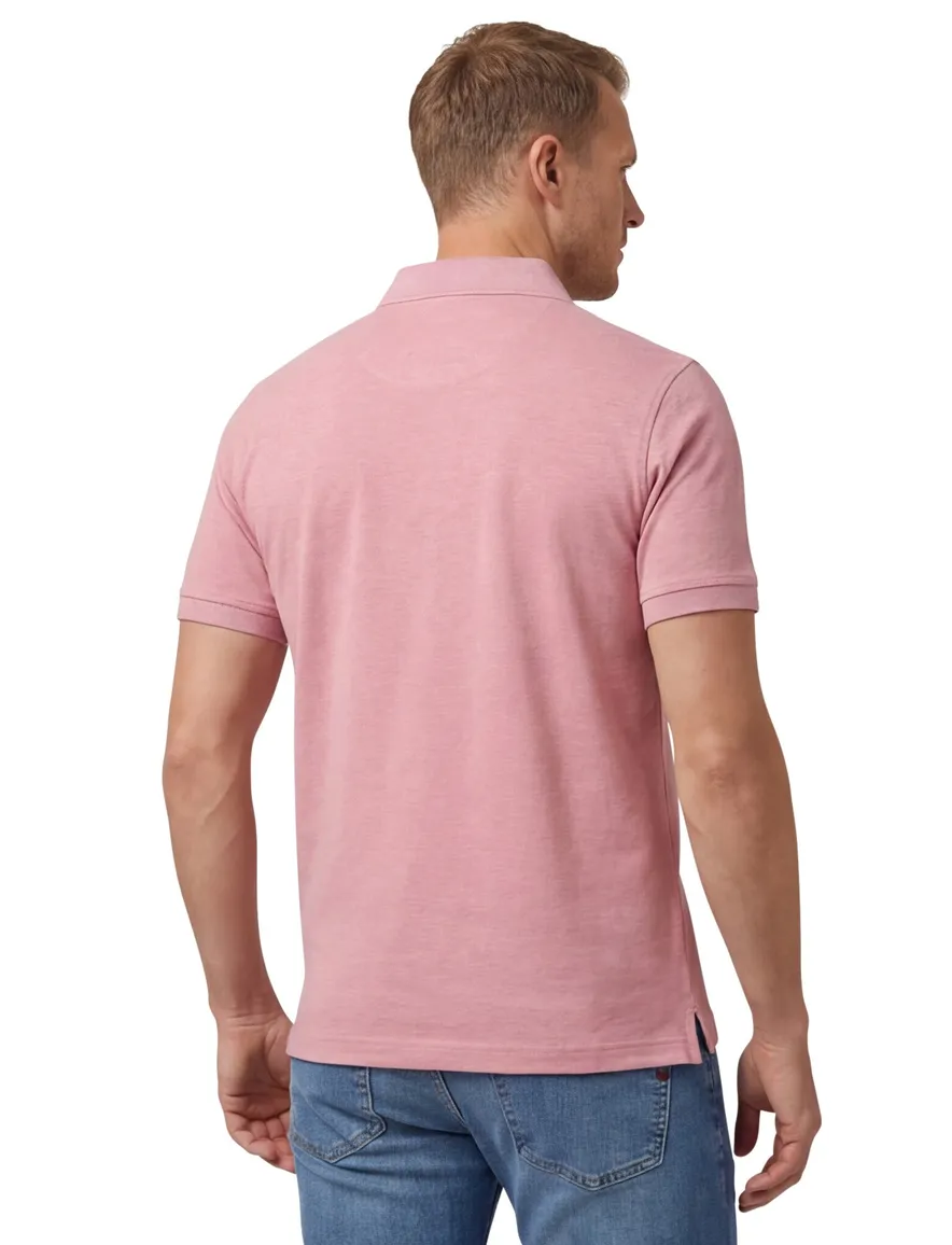 Roze portofino polo korte mouw normale fit effen katoen herenmode