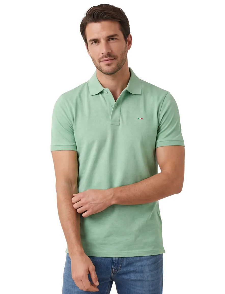 Portofino poloshirt groen effen