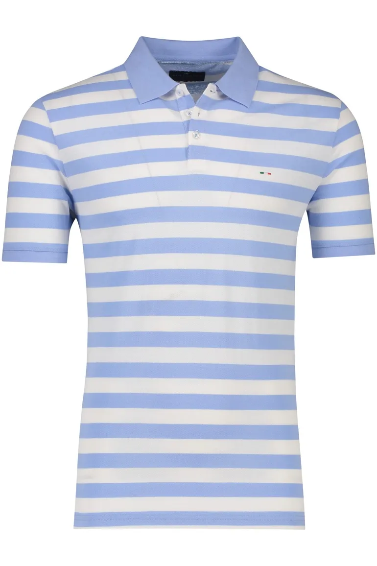 Portofino Amalfi polo korte mouw lichtblauw wit