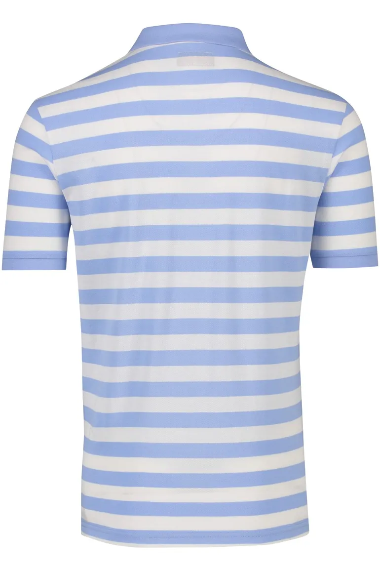 Portofino Amalfi polo korte mouw lichtblauw wit