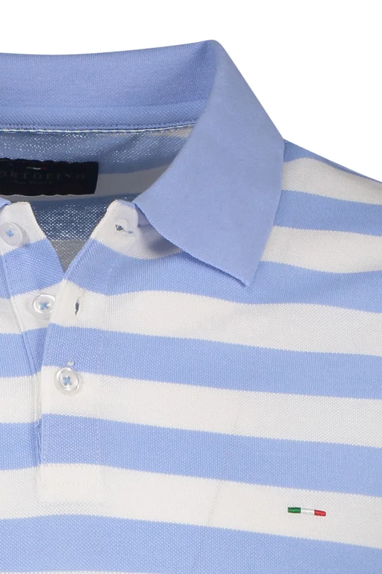 Portofino Amalfi polo korte mouw lichtblauw wit