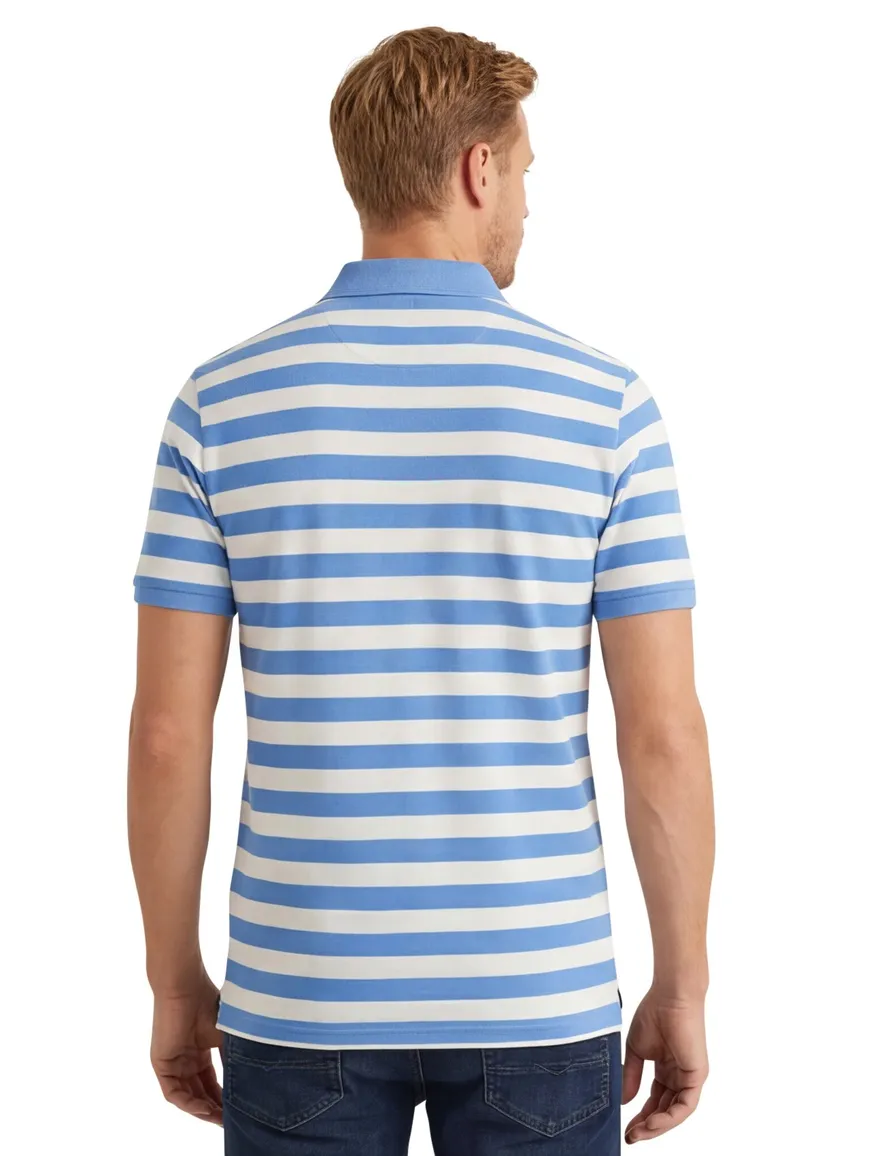 Portofino Amalfi polo korte mouw lichtblauw wit