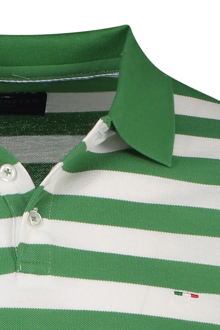 Portofino Amalfi polo korte mouw groen wit gestreept