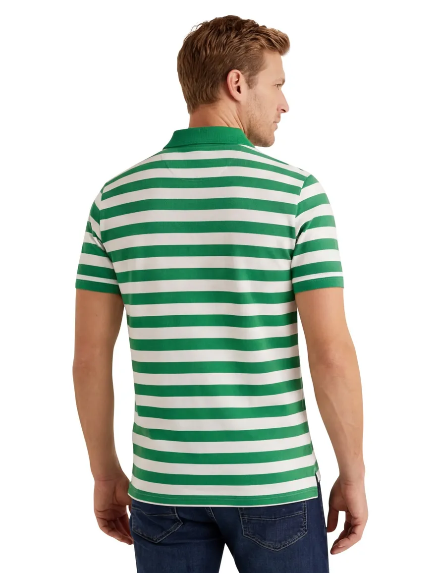 Portofino Amalfi polo korte mouw groen wit gestreept
