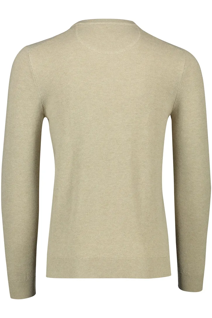 Portofino trui v-hals beige effen katoen lange mouwen