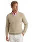 Portofino trui v-hals beige effen katoen lange mouwen