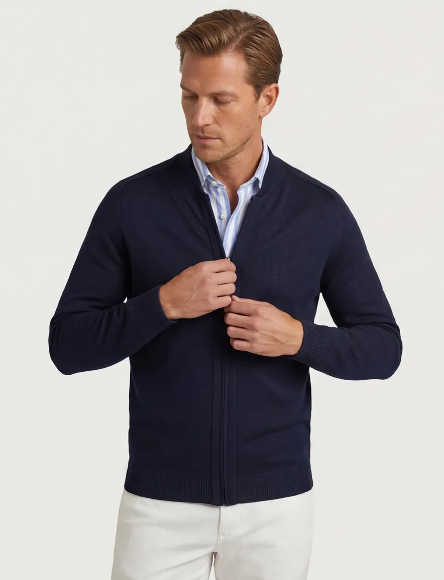 Maerz vest donkerblauw effen
