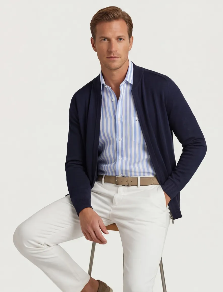 Maerz vest donkerblauw effen