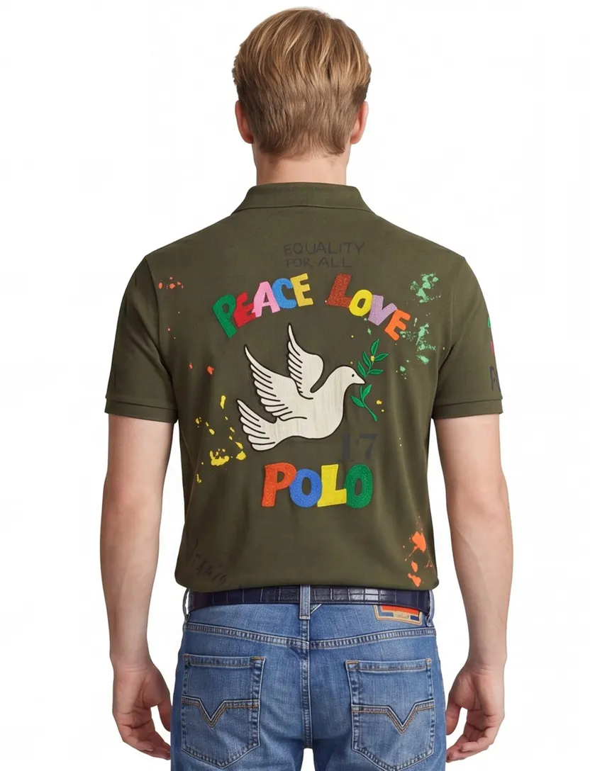 Polo Ralph Lauren polo korte mouw normale fit groen geprint katoen