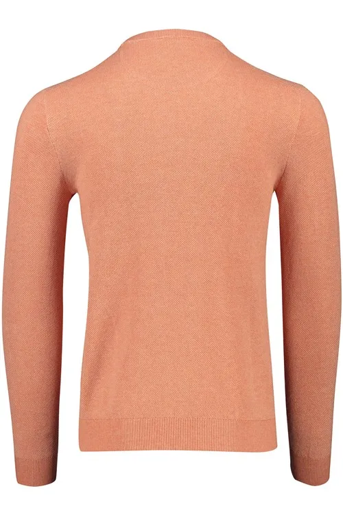 Portofino trui v-hals oranje effen 100% katoen