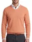 Portofino trui v-hals oranje effen 100% katoen