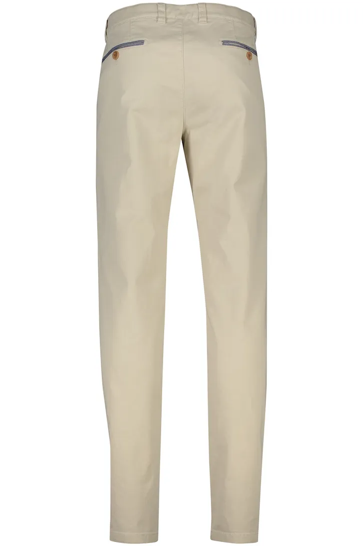 katoenen broek COM4 chino beige effen