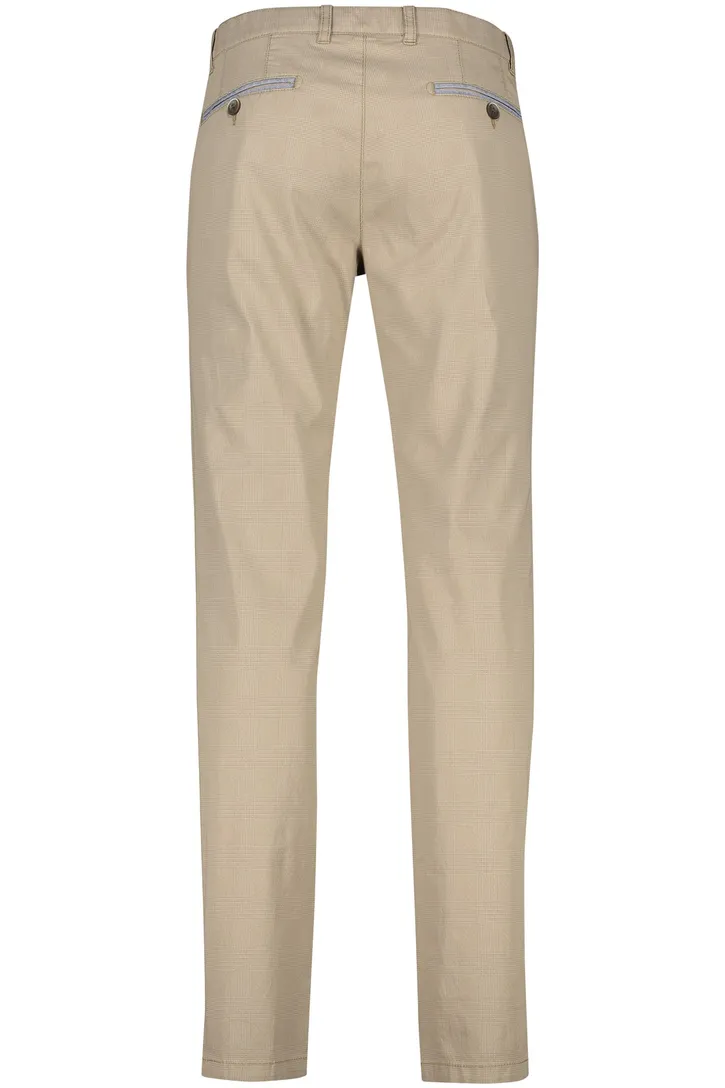 COM4 beige print chino katoen Pantalon Big & Tall