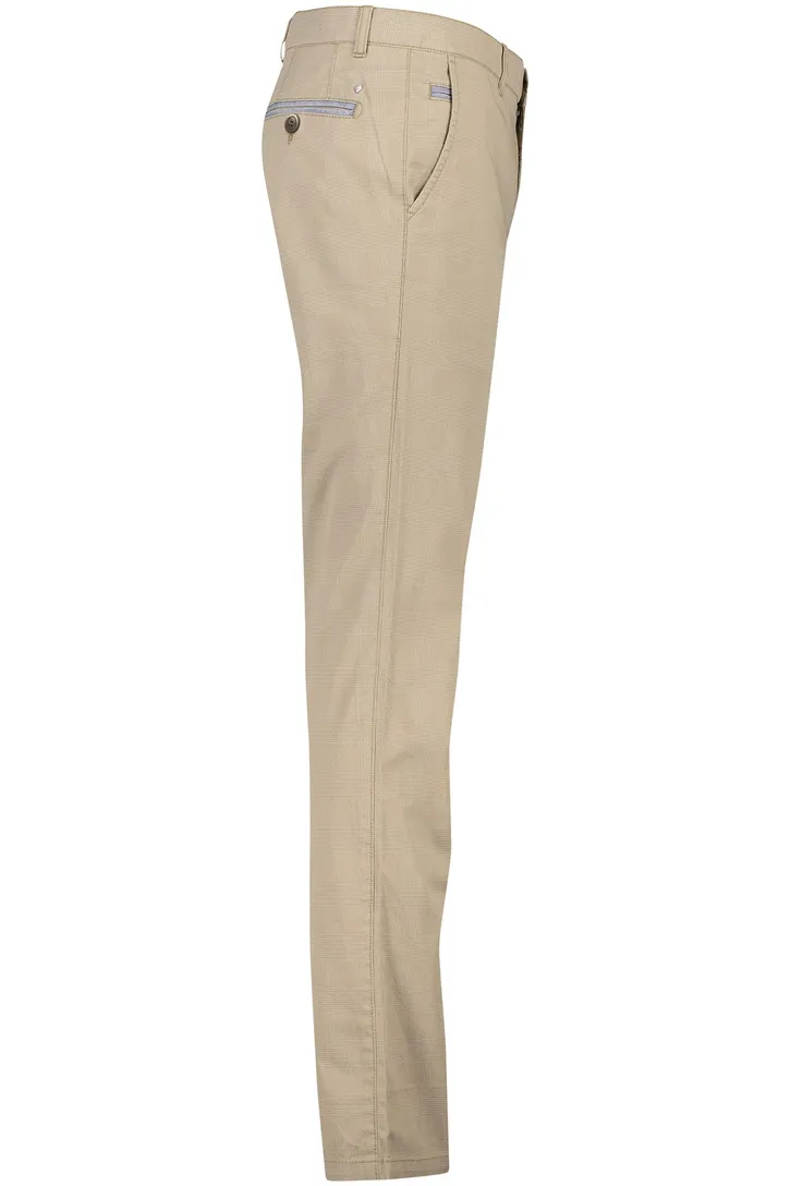 COM4 beige print chino katoen Pantalon Big & Tall