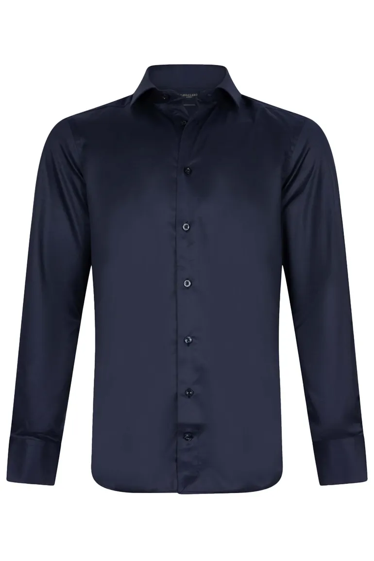 Cavallaro overhemd NOS widespread donkerblauw slim fit