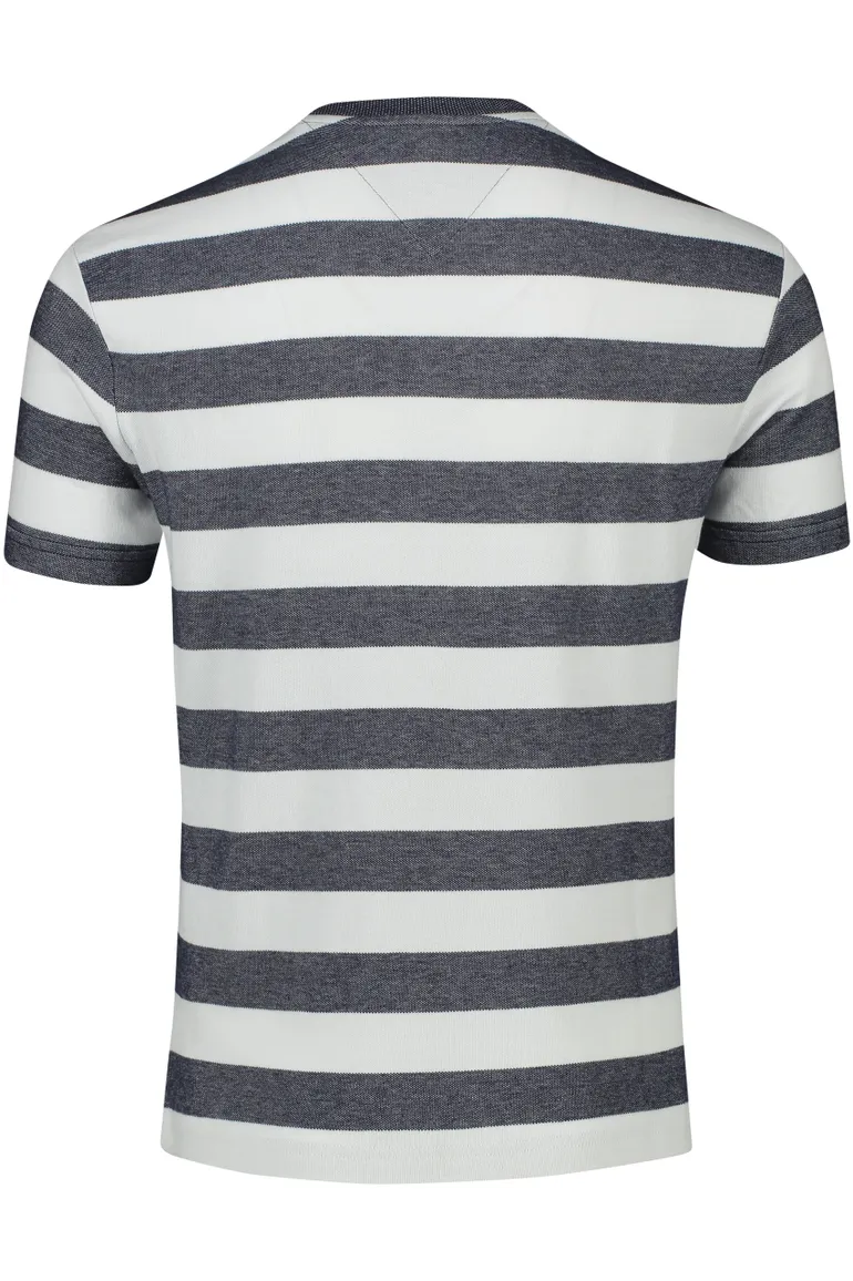 Brax t-shirt donkerblauw wit gestreept normale fit katoen