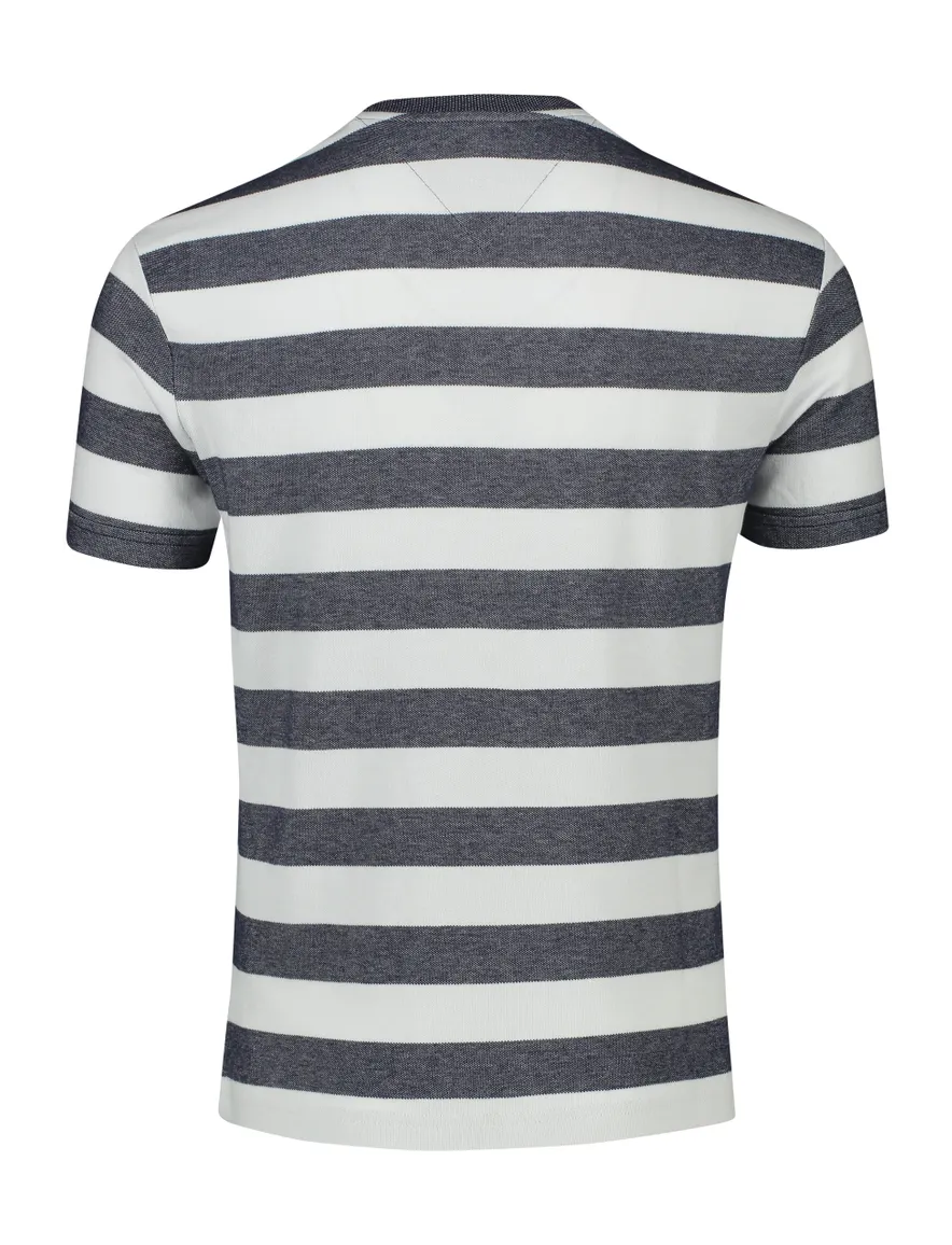 Brax t-shirt donkerblauw wit gestreept normale fit katoen