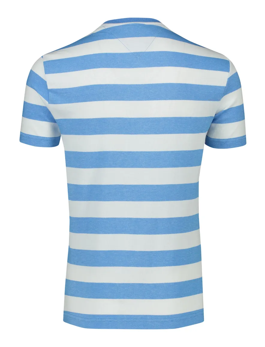 Brax t-shirt blauw met wit gestreept normale fit