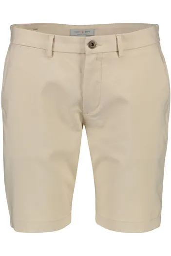 Cast Iron Cast Iron korte broek beige uni katoen