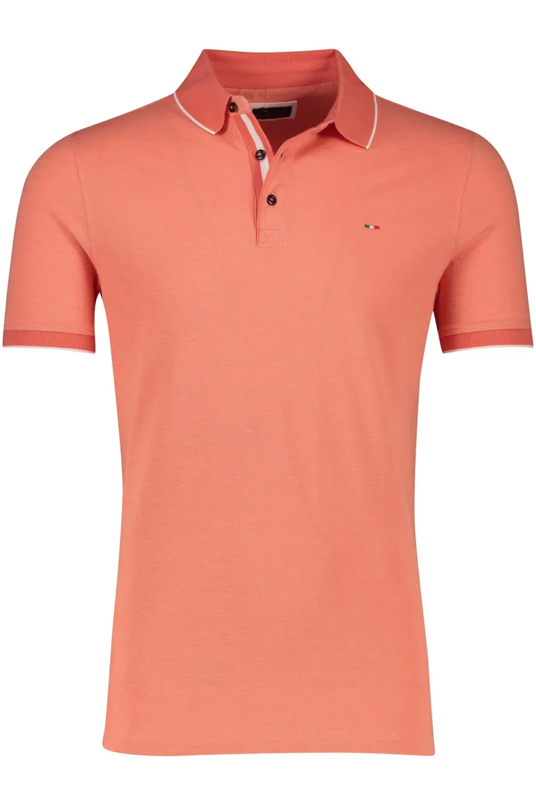 Oranje Portofino polo normale fit effen katoen 3 knoops