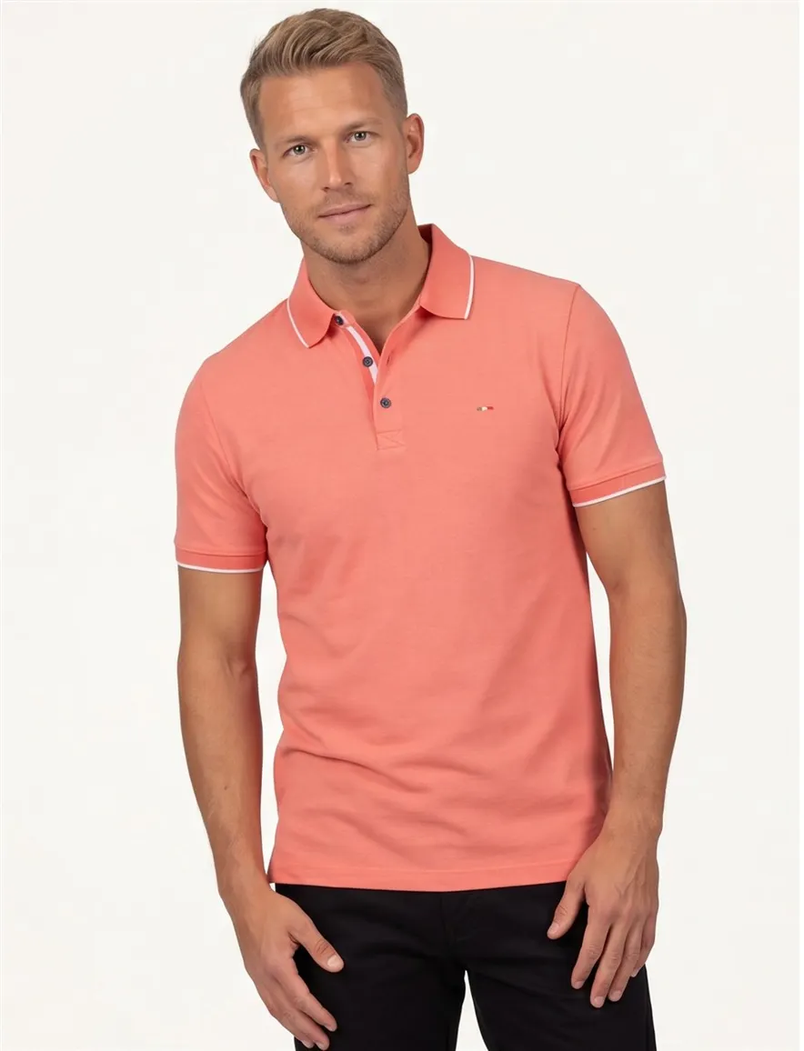 Portofino polo oranje effen