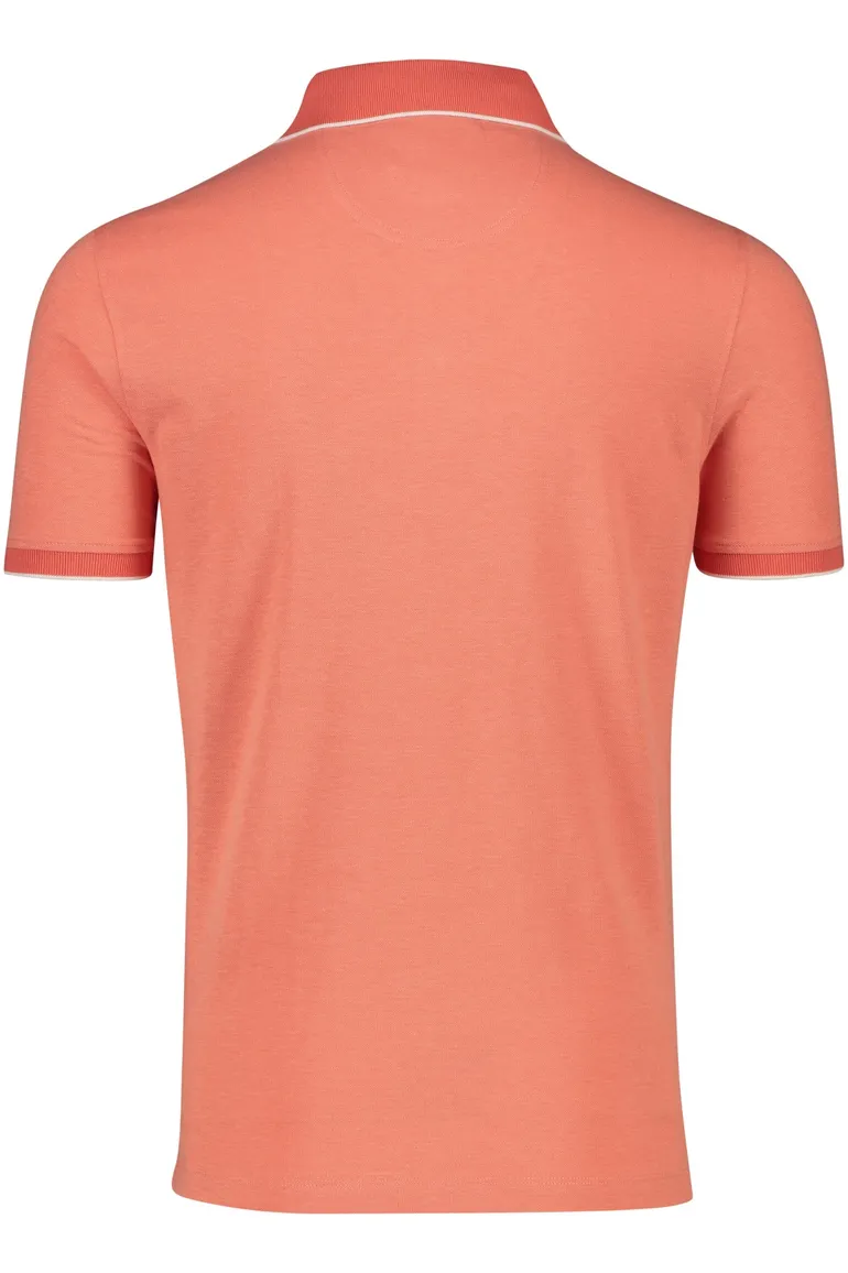 Oranje Portofino polo normale fit effen katoen 3 knoops