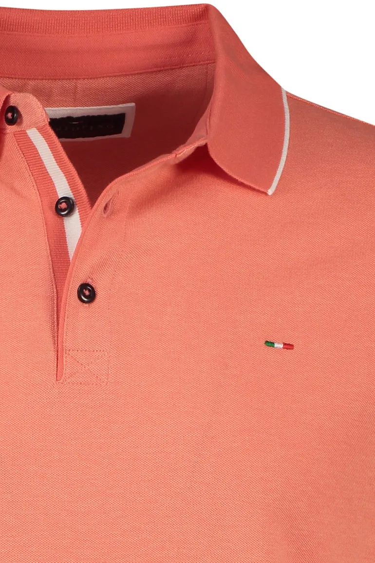 Oranje Portofino polo normale fit effen katoen 3 knoops