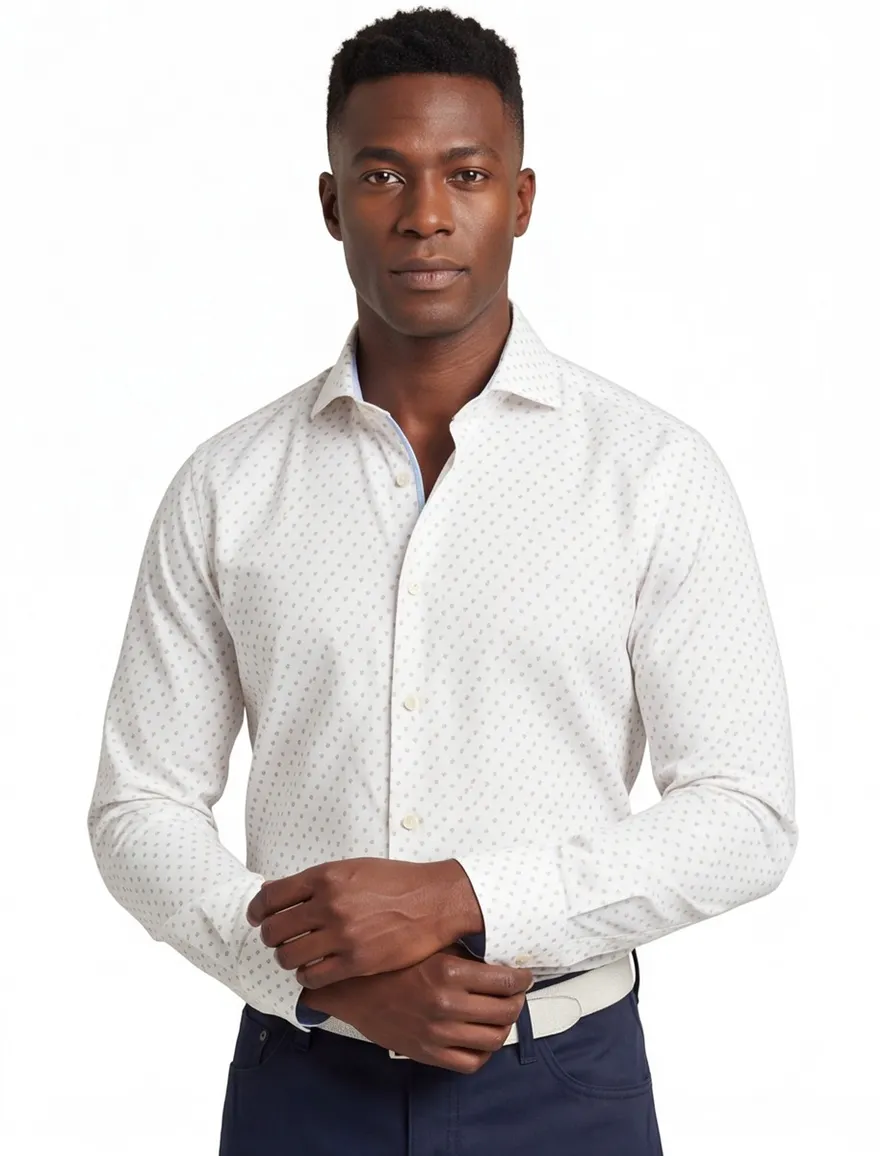 John Miller overhemd wit effen tailored fit