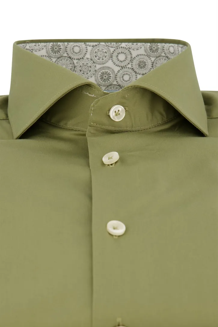 overhemd John Miller lichtgroen effen tailored fit