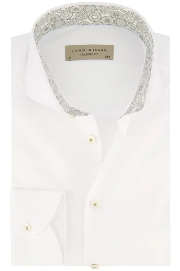John Miller Overhemd John Miller wit effen Tailored Fit