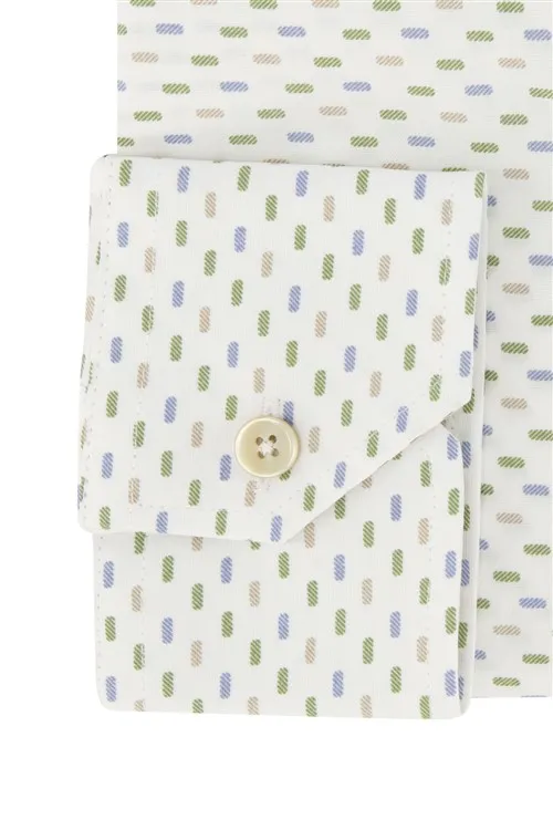 Ledub Shirt dress modern fit katoen ml 7 blauw wit geprint