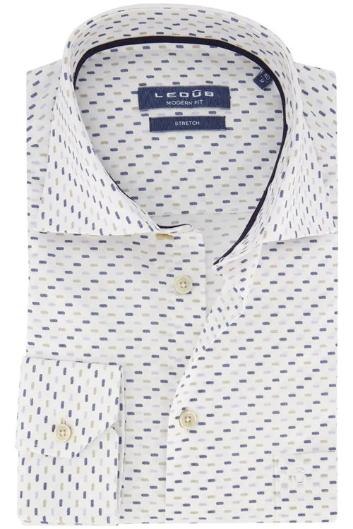 Ledub Shirt dress ml 7 Donkerblauw geprint katoen